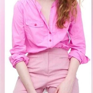 J. Crew Vibrant Pink Button-Down Shirt